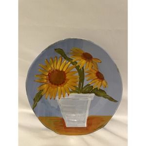 Salad Plate Sara's Flowers by VIETRI (ITALY) Sunflower